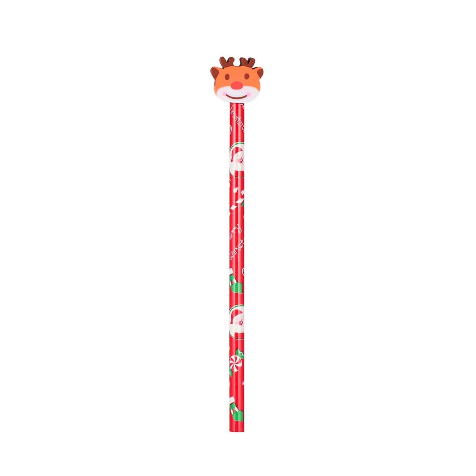 Matita natalizia segnaposto con gomma decorativa per bambini - 3