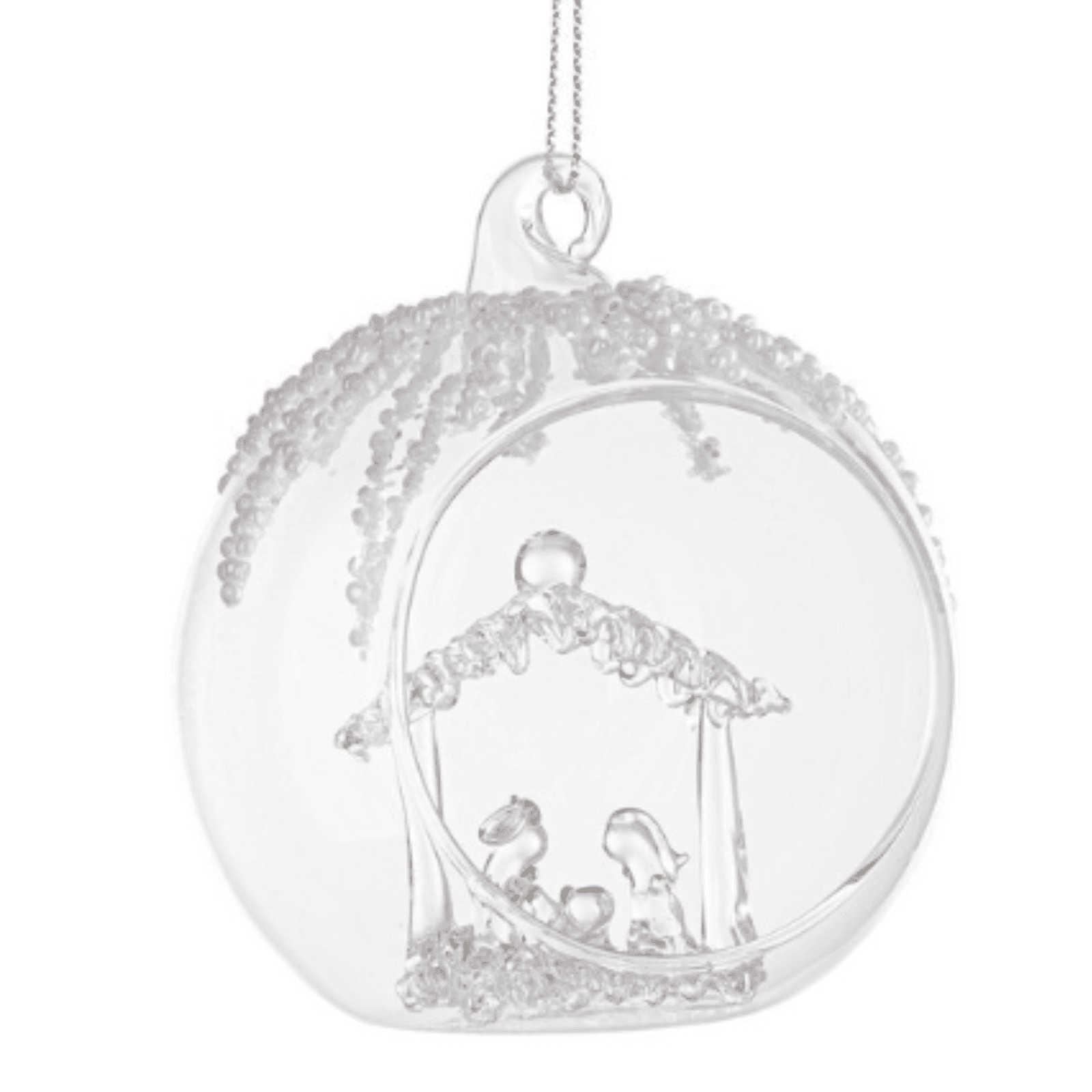 Palline per albero di Natale, sfera vetro trasparente con simboli natalizi - 5