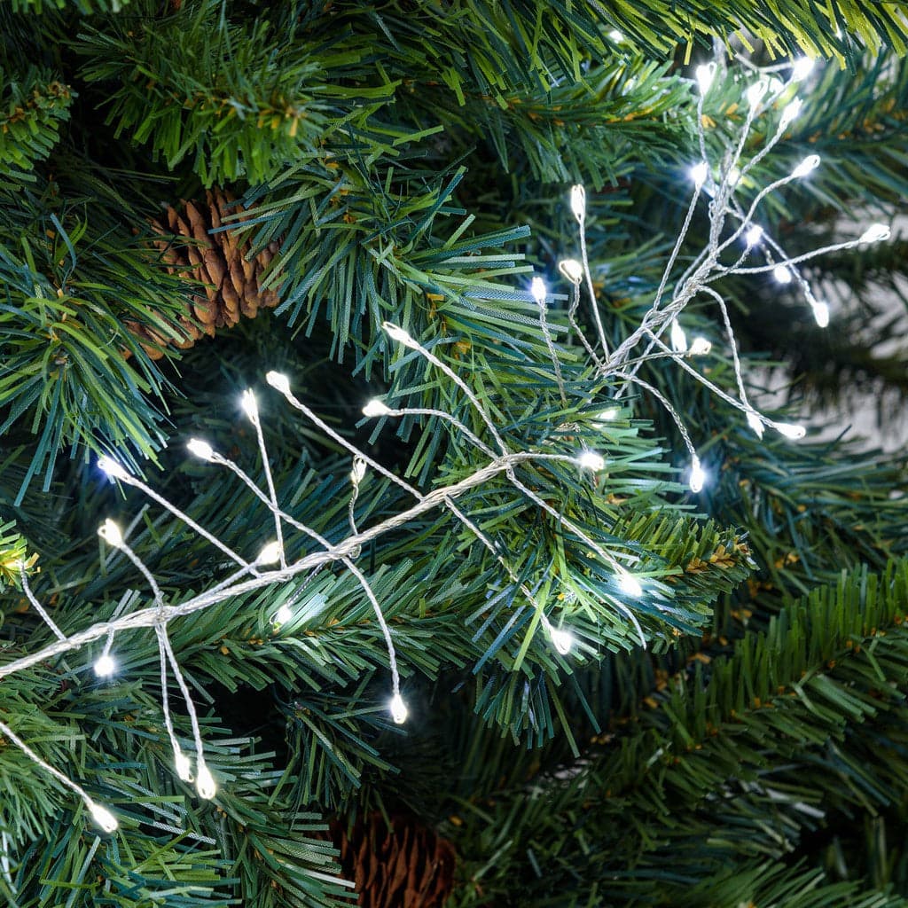 Luci di Natale catena luminosa cavo argento con micro led decorazione albero da esterno - 3