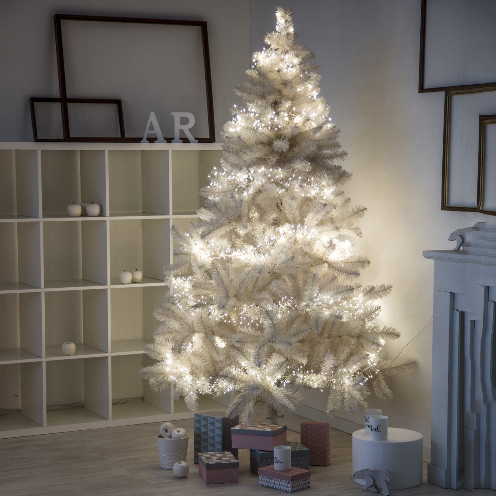 Luci di Natale catena luminosa cavo argento con micro led decorazione albero da esterno - 4