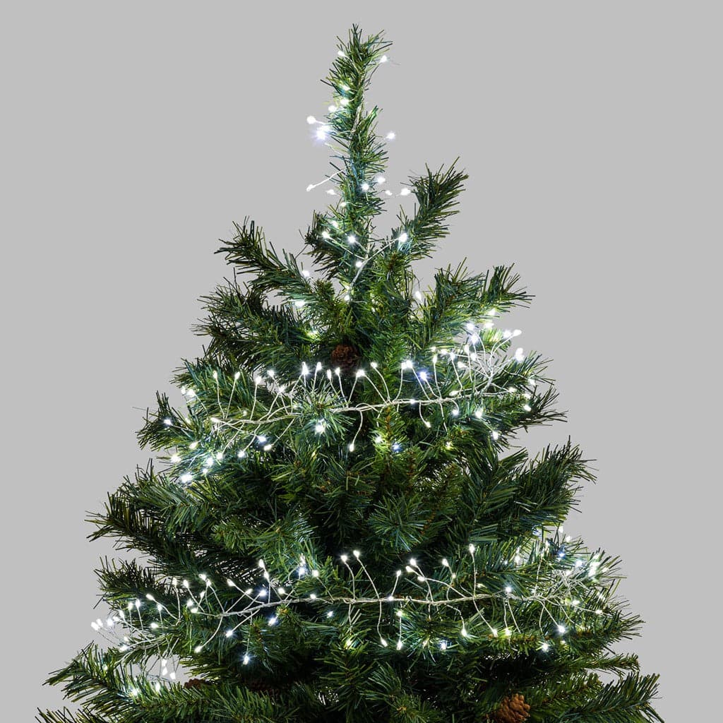 Luci di Natale catena luminosa cavo argento con micro led decorazione albero da esterno - 5