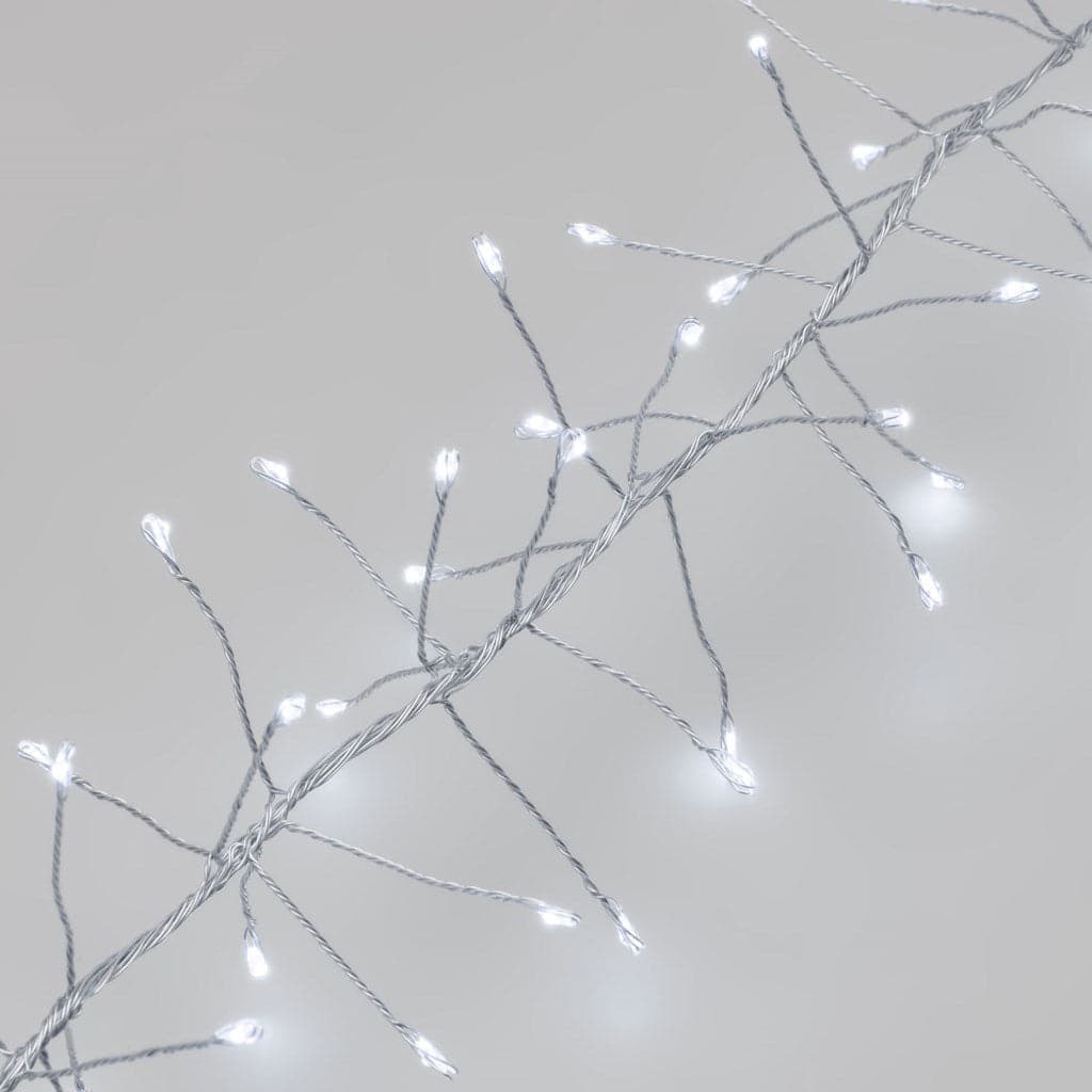 Luci di Natale catena luminosa cavo argento con micro led decorazione albero da esterno - 7