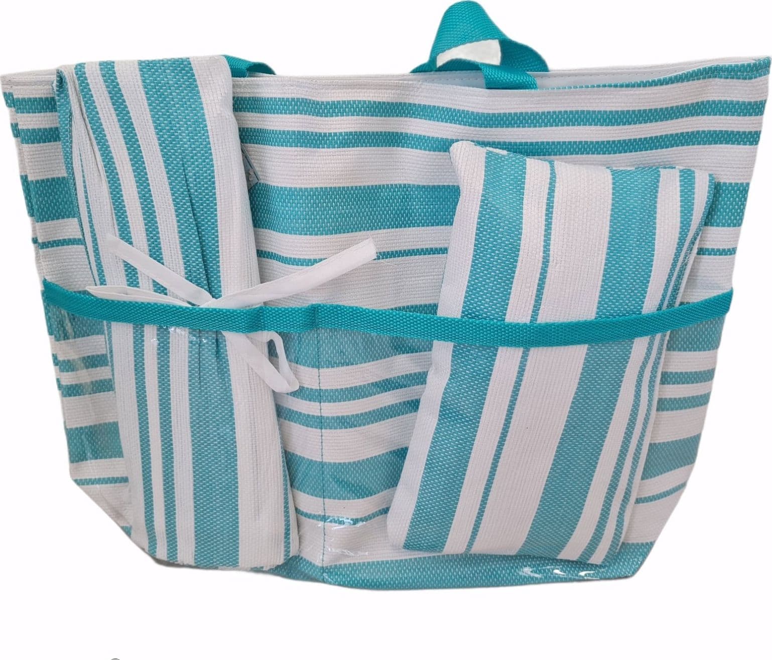 Borsa da mare con stuoia e cuscino in poliestere fasciato 51 cm - 2