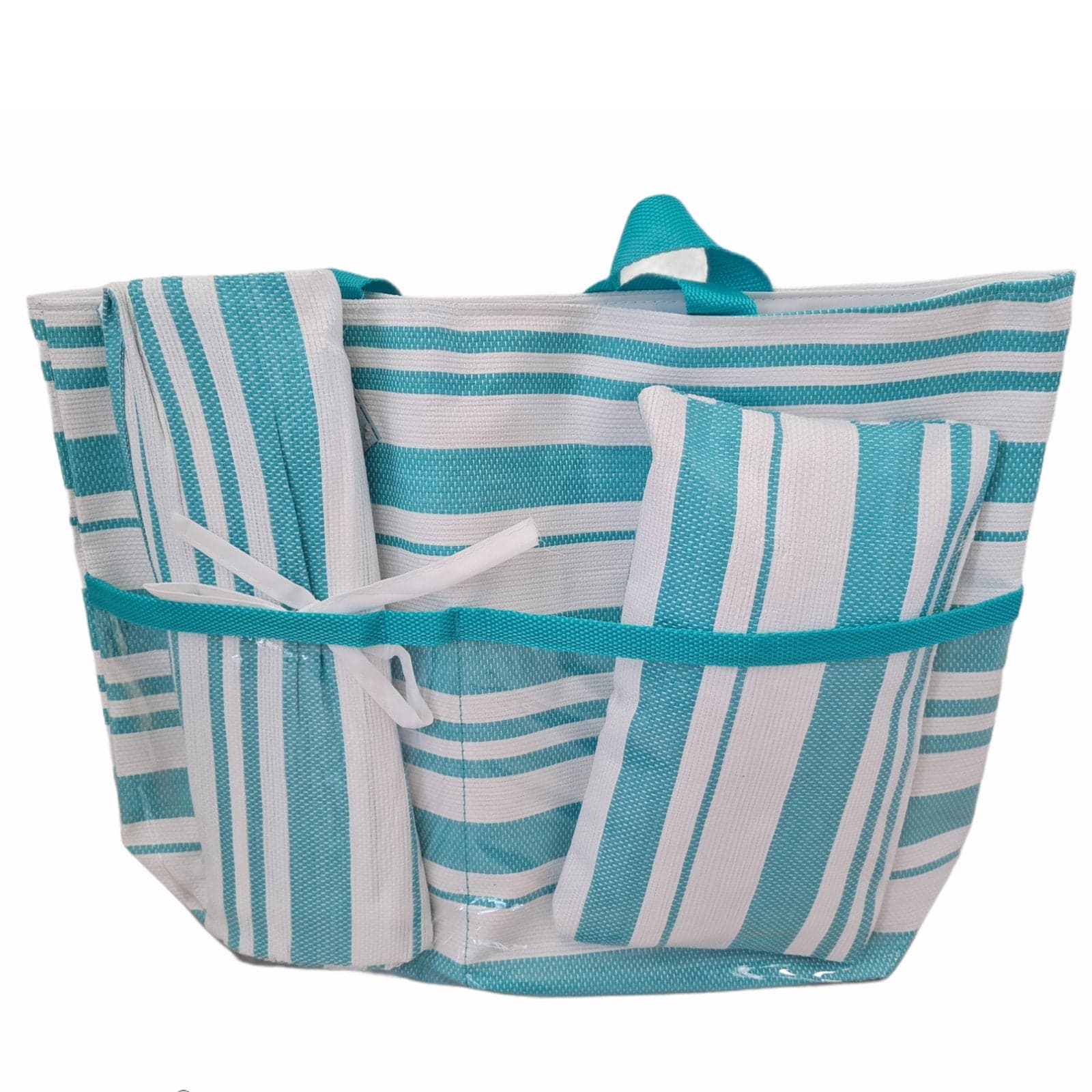 Borsa da mare con stuoia e cuscino in poliestere fasciato 51 cm - 2