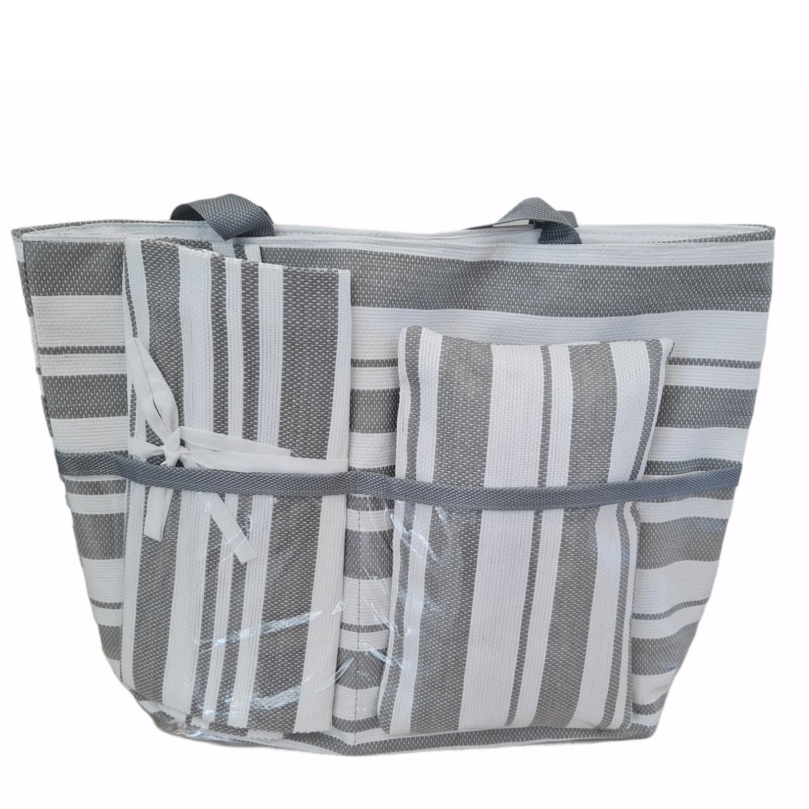 Borsa da mare con stuoia e cuscino in poliestere fasciato 51 cm - 3