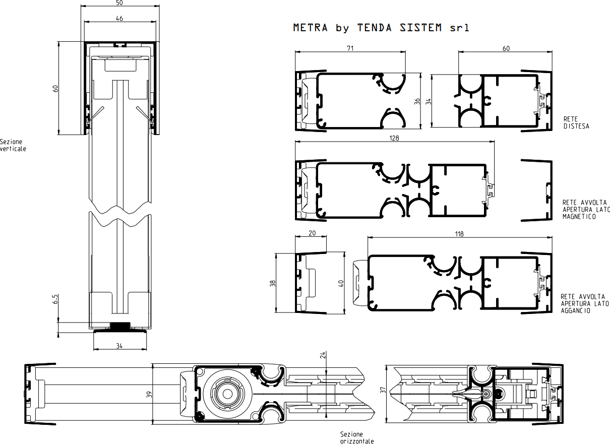 Zanzariera a carrarmato su misura ''Metra'' profilo Avorio apertura laterale (Made in Italy) - 8