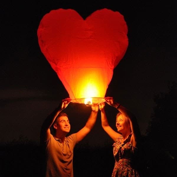 Mongolfiera lanterna colore bianco per matrimoni ed eventi h 80 cm - 6