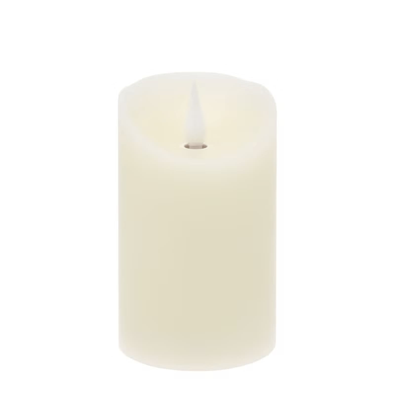 Candela led avorio in cera liscia, fiamma mobile Ø 7,5 cm per decorazioni - 2