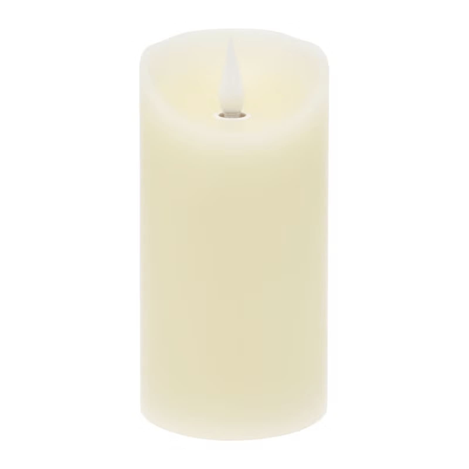 Candela led avorio in cera liscia, fiamma mobile Ø 7,5 cm per decorazioni - 3