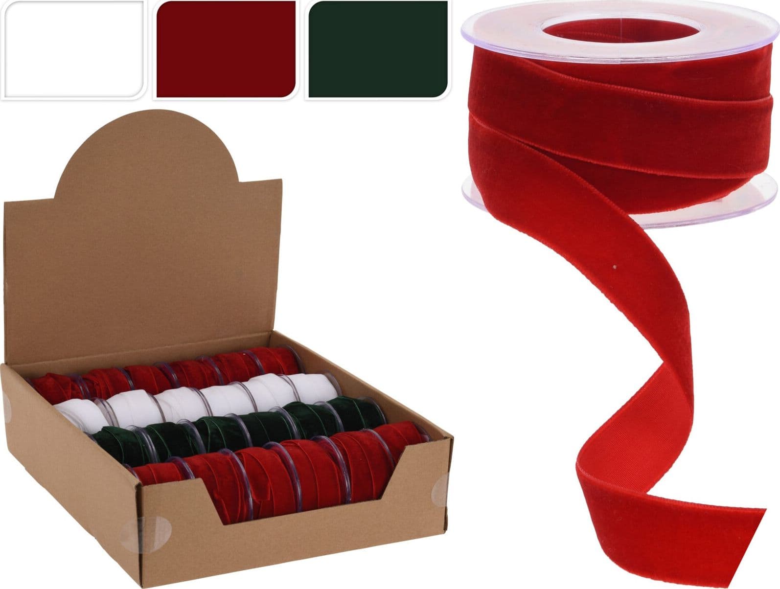 Nastro in velluto 20 mm x 4 mt per decorazioni e confezioni natalizie - 2