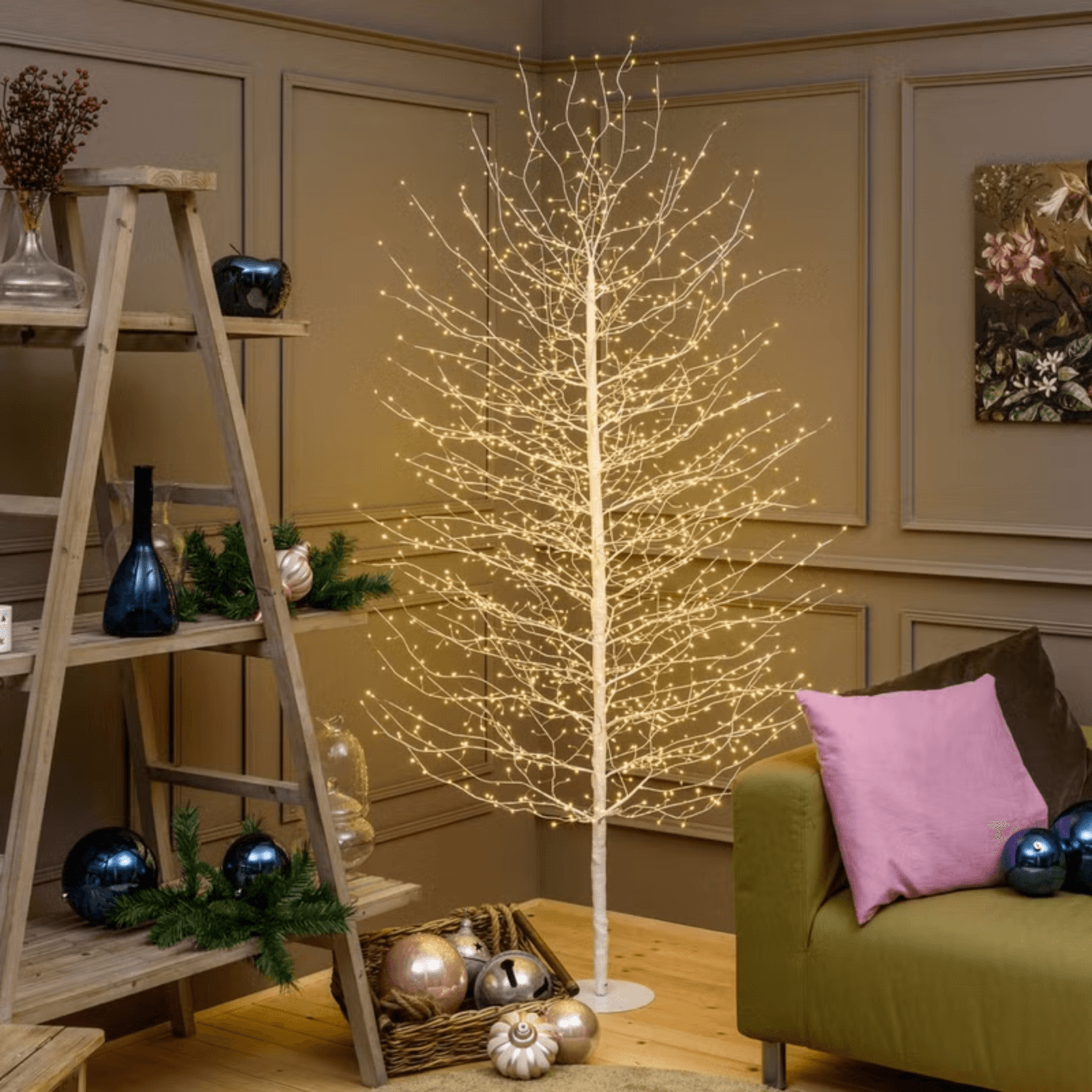 Albero Luminoso Tiglio con microled bianco caldo, uso interno - 1