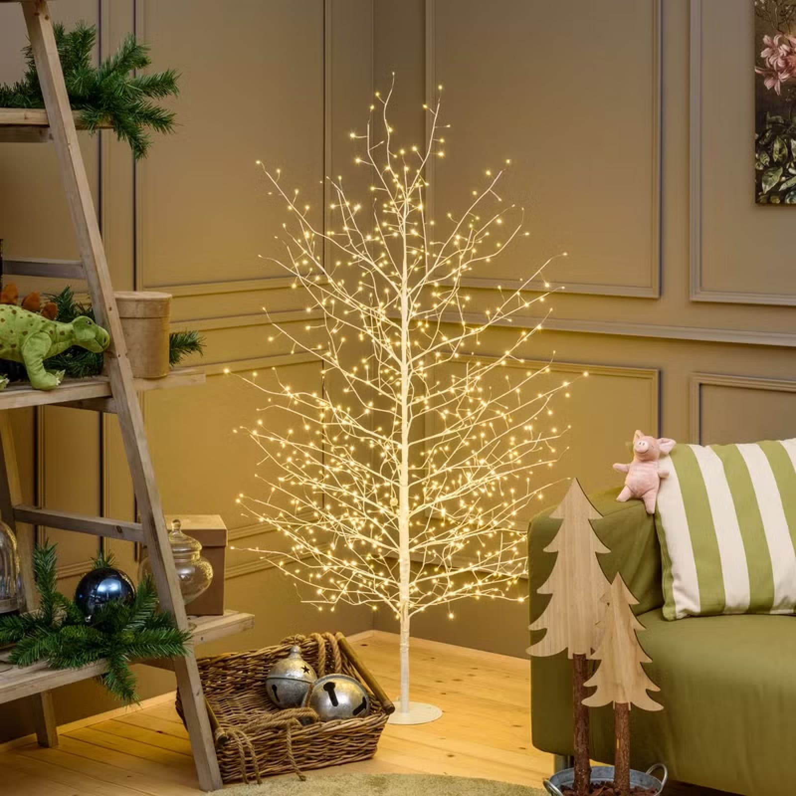 Albero Luminoso Tiglio con microled bianco caldo, uso interno - 6