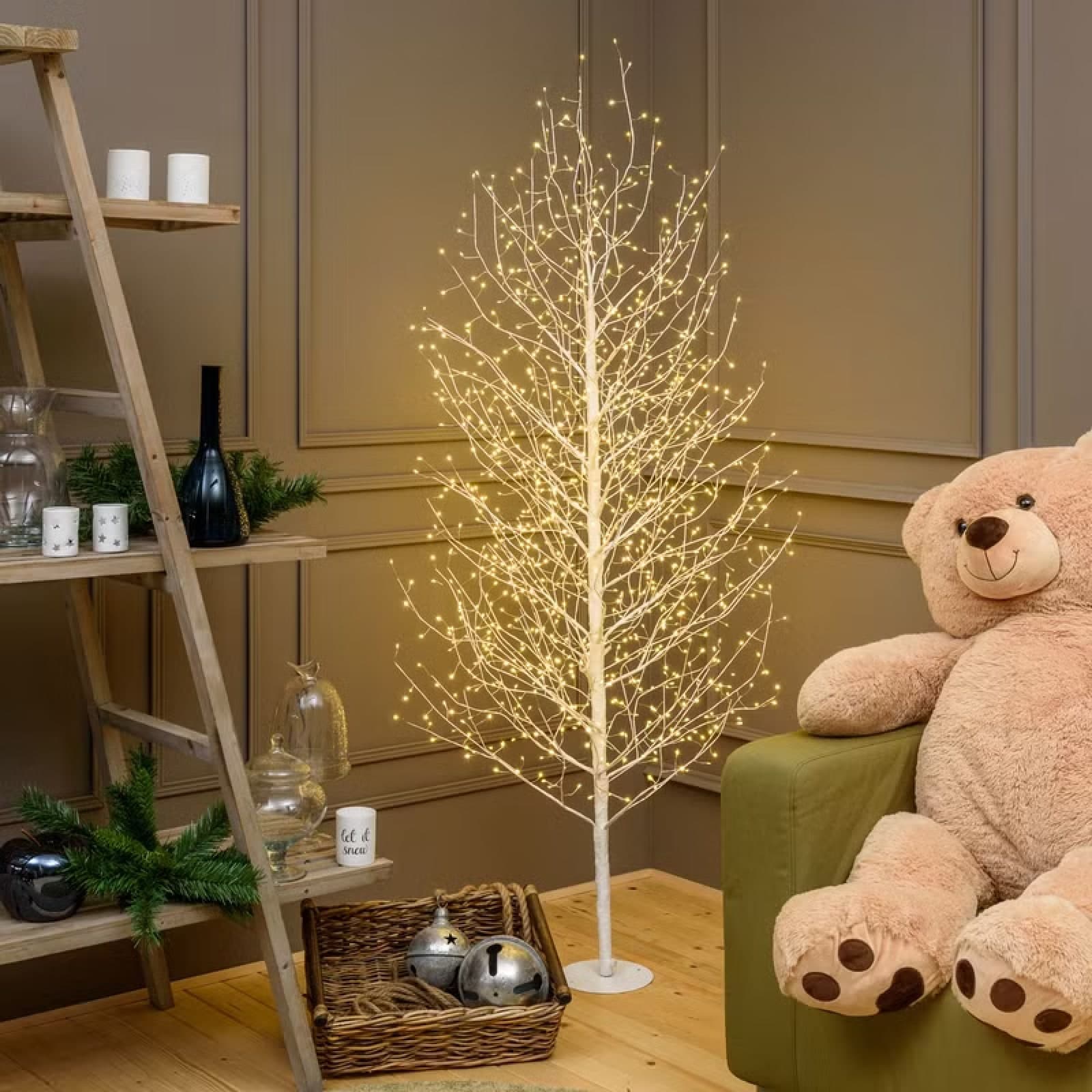 Albero Luminoso Tiglio con microled bianco caldo, uso interno - 7