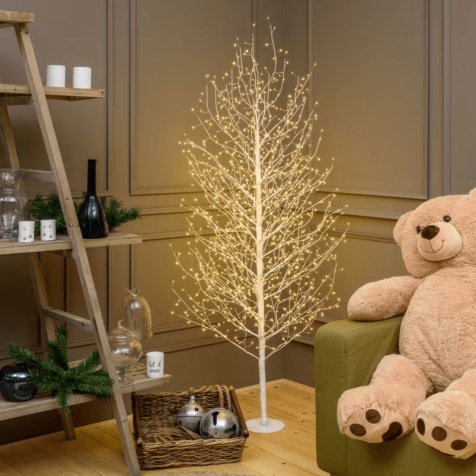 Albero Luminoso Tiglio con microled bianco caldo, uso interno - 7