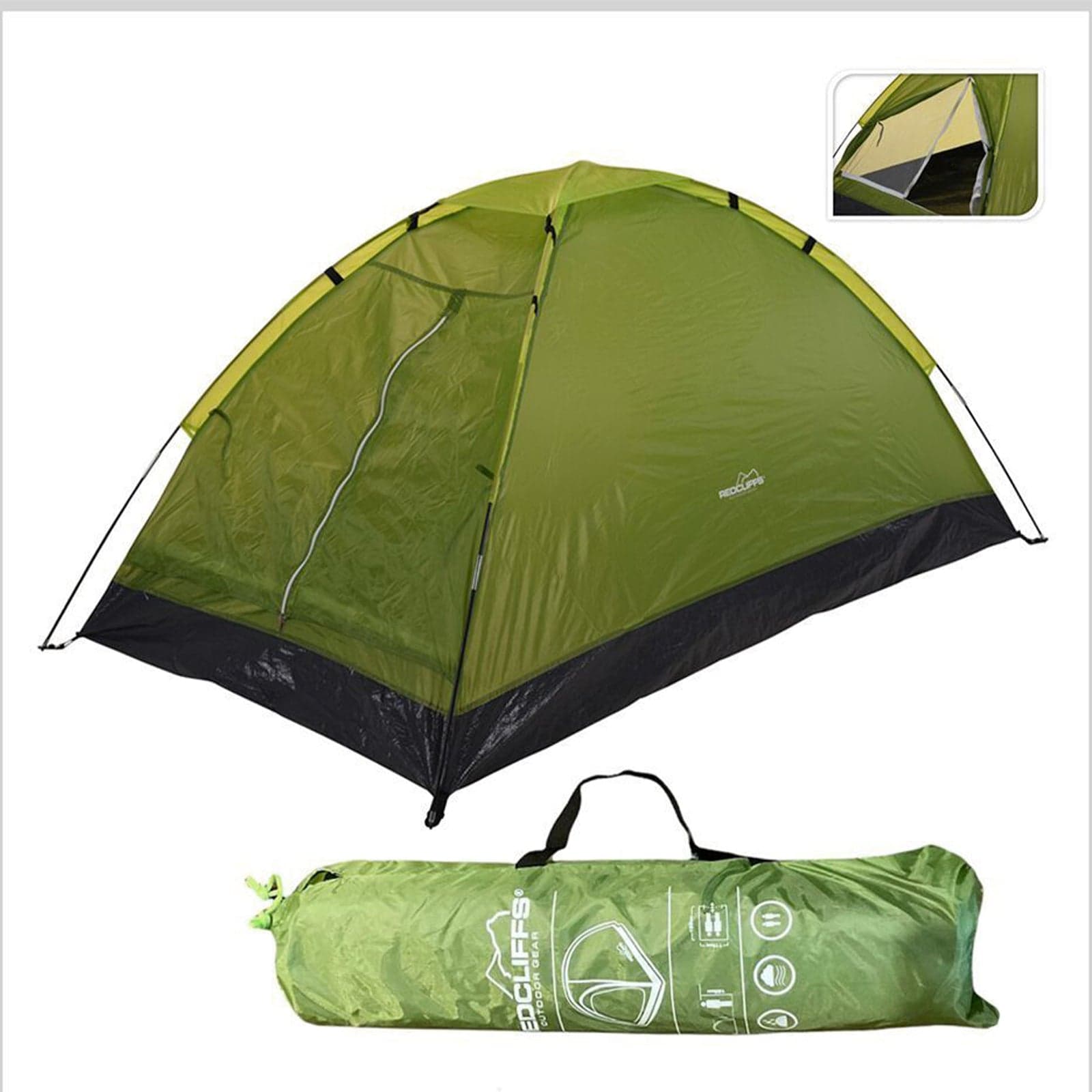 Tenda da campeggio per escursioni 2 posti impermeabile con zanzariera - 4