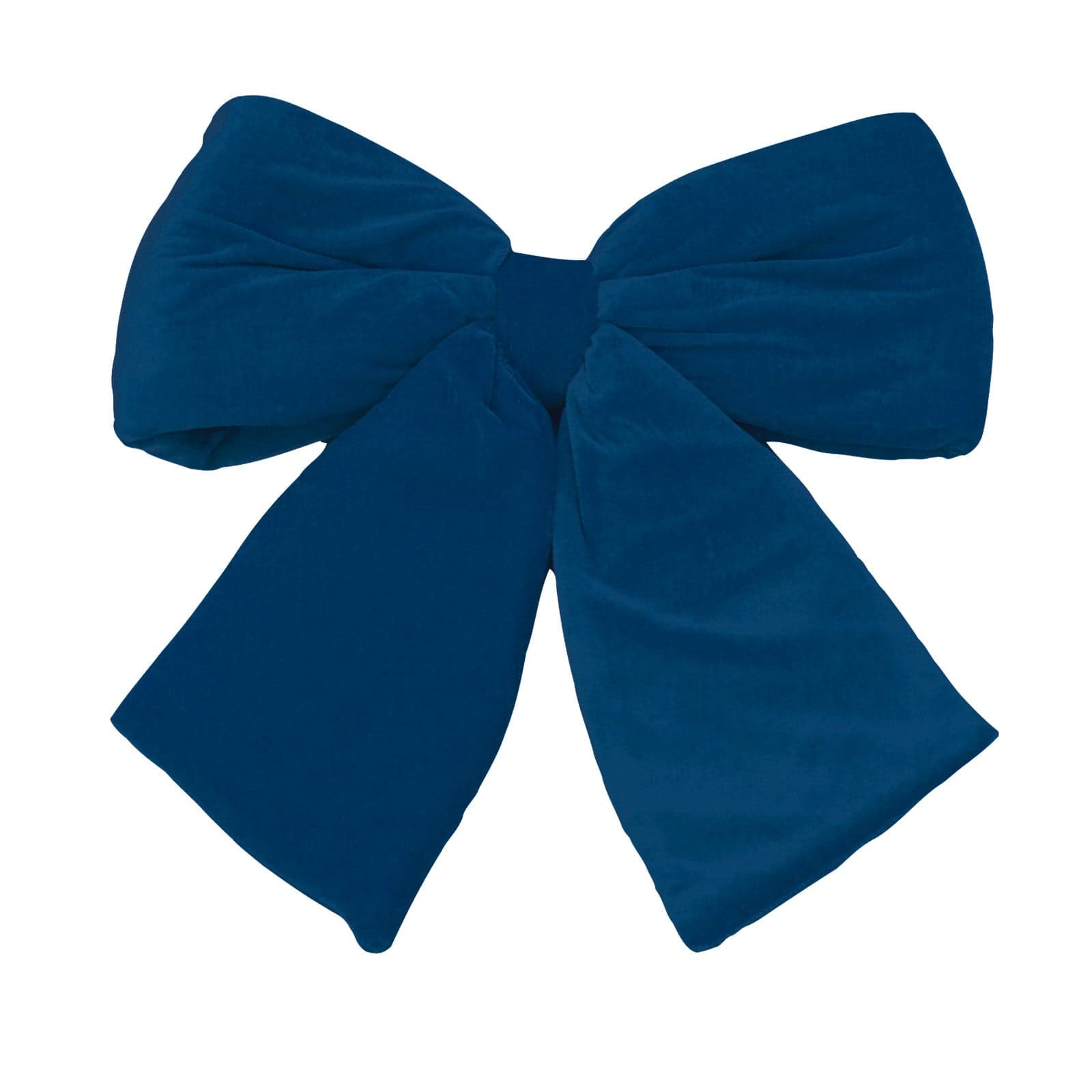 Fiocco imbottito in velluto Blu decorazione natalizia per albero e ghirlanda dietro porta
