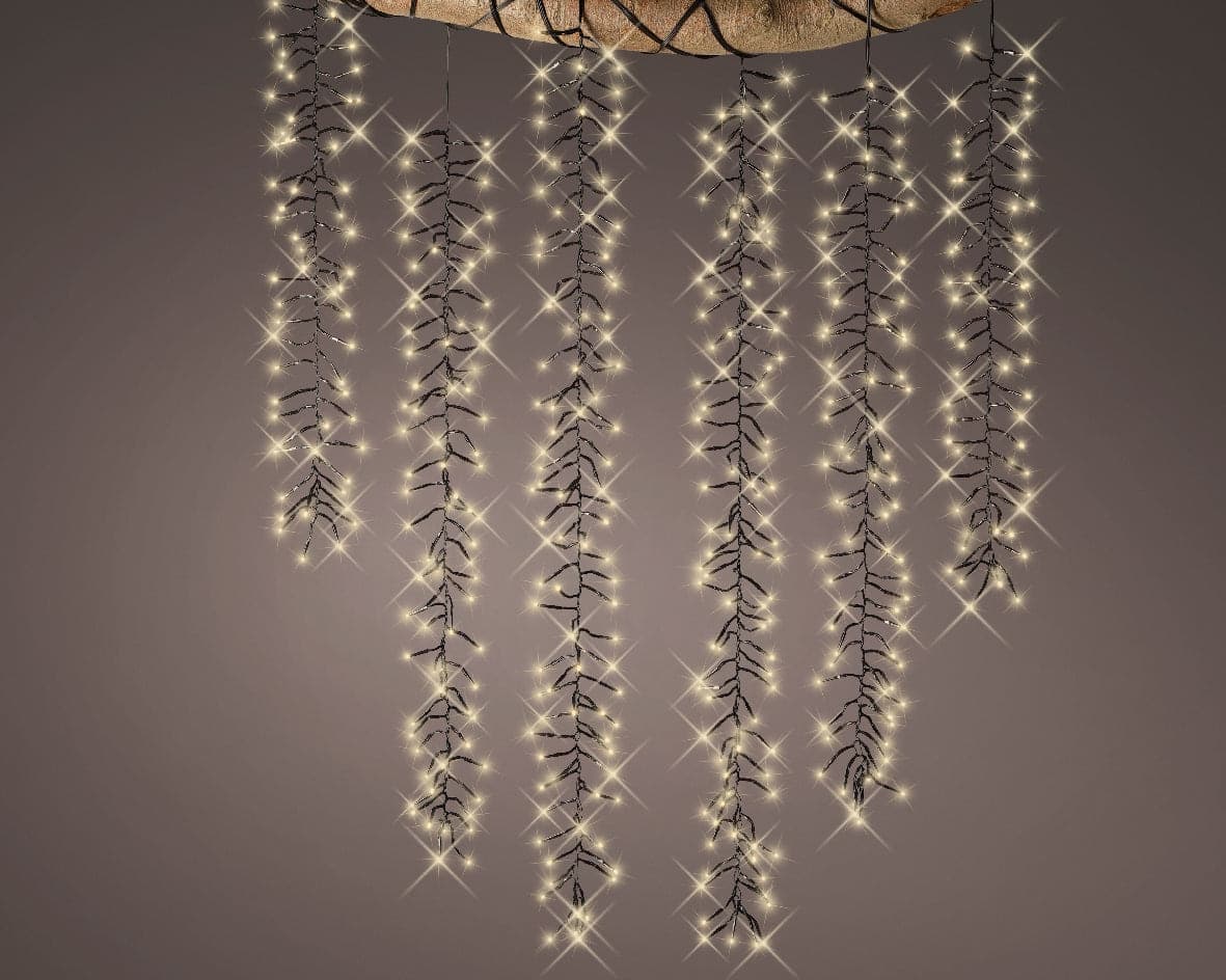 Cascata a LED rami a luce calda decorazione per esterno da 200 cm - 4