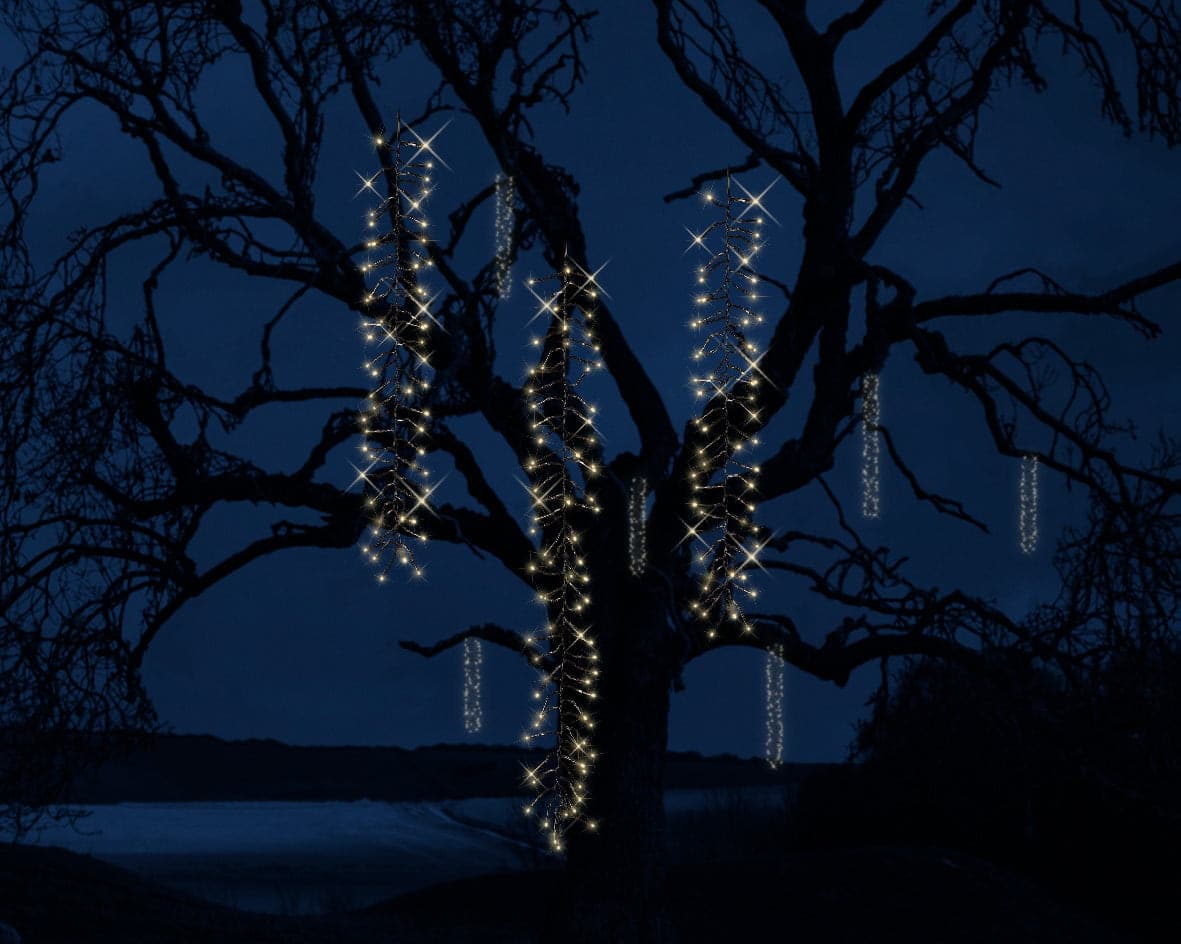 Cascata a LED rami a luce calda decorazione per esterno da 200 cm - 5
