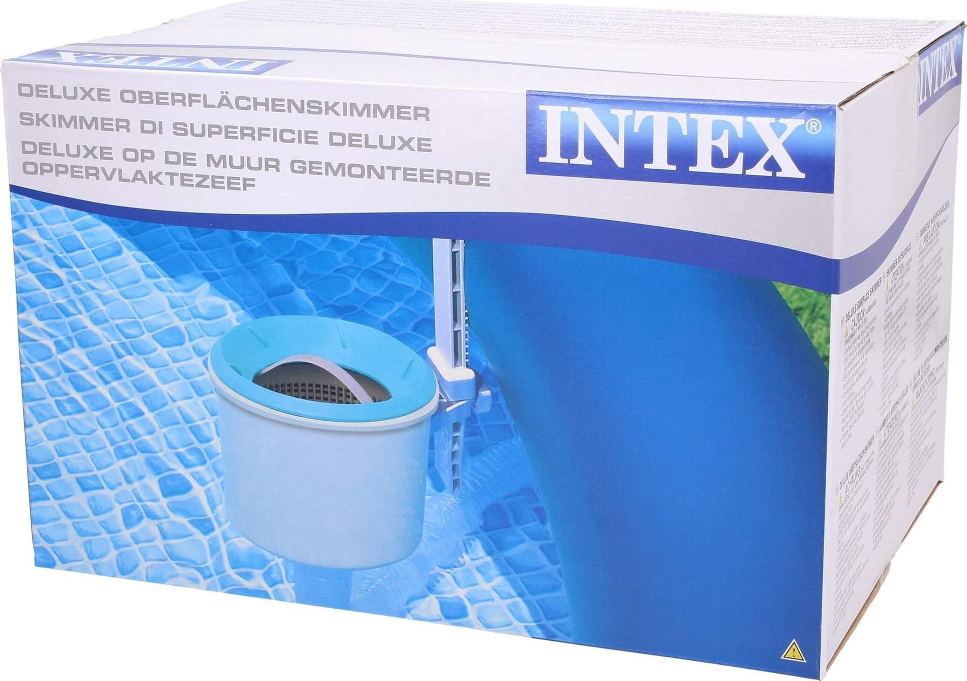 Skimmer di superficie raccolta foglie e dispenser cloro per piscina con struttura e ciambella - 5