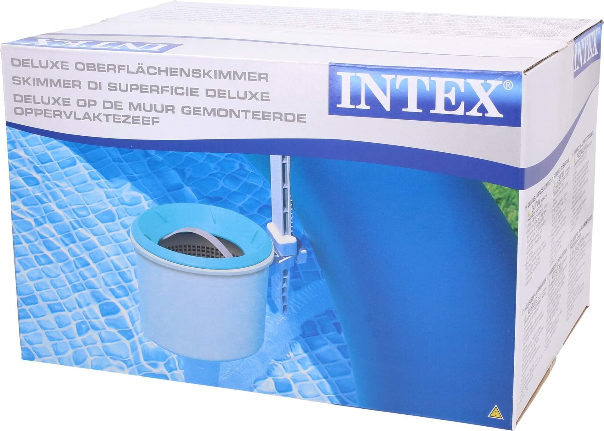 Skimmer di superficie raccolta foglie e dispenser cloro per piscina con struttura e ciambella - 5