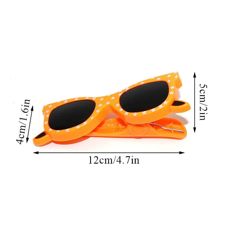 Set 2 mollette antivento, animali in plastica per fissaggio telo mare - 19