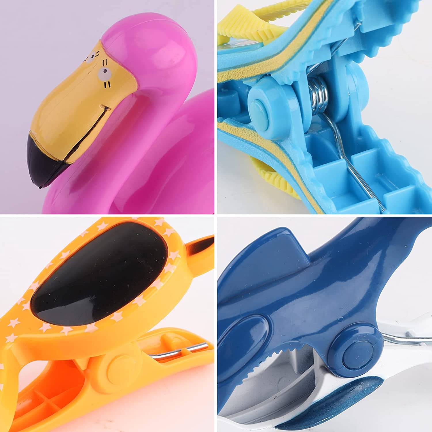 Set 2 mollette antivento, animali in plastica per fissaggio telo mare - 22