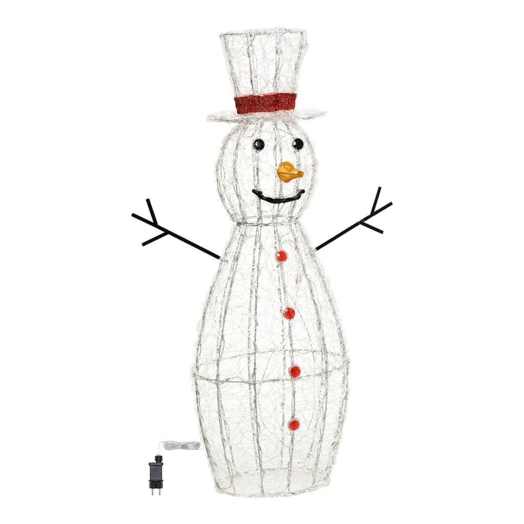 Pupazzo di neve 3D luminoso in acrilico con led bianco, decorazione per interno ed esterno - 12