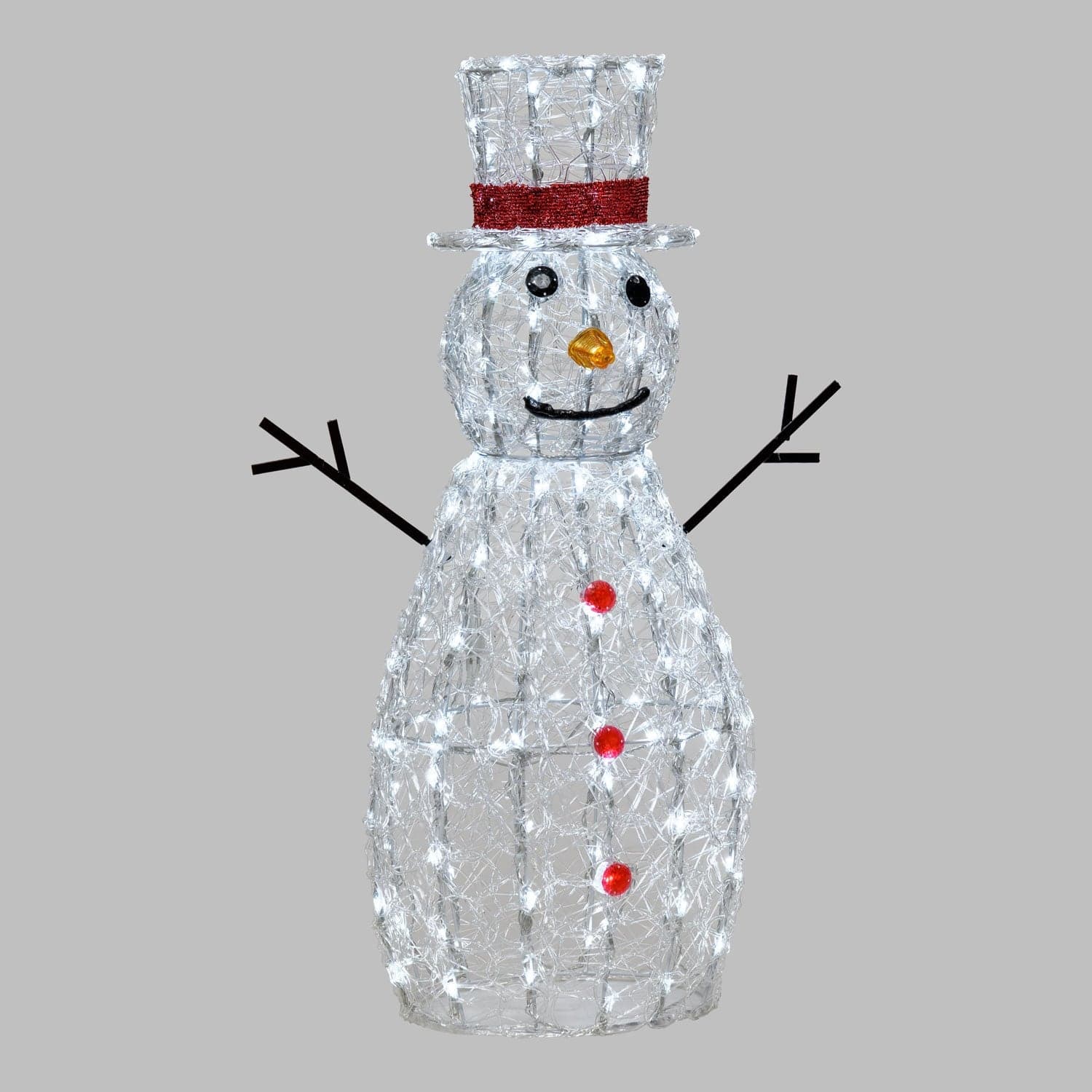 Pupazzo di neve 3D luminoso in acrilico con led bianco, decorazione per interno ed esterno - 13