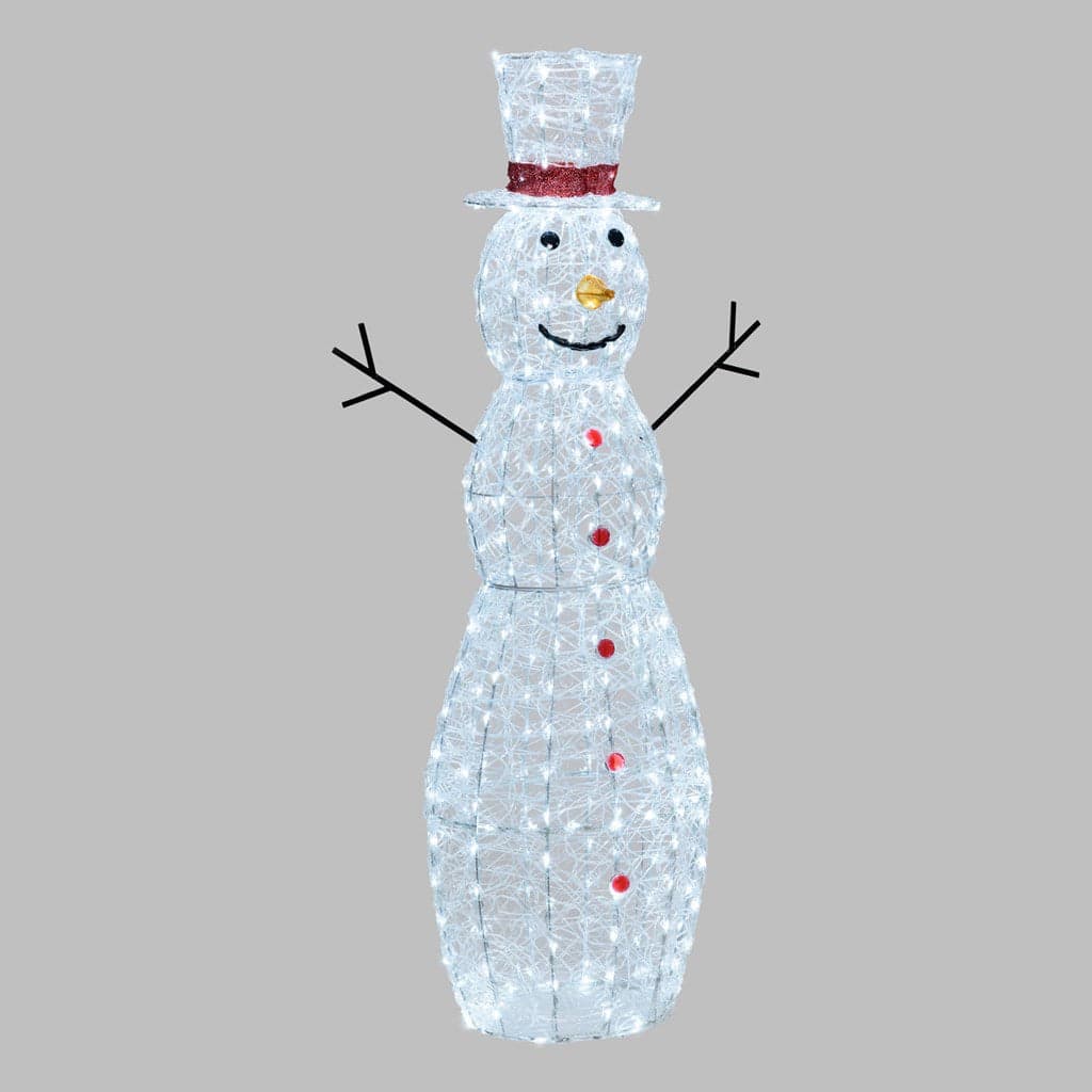 Pupazzo di neve 3D luminoso in acrilico con led bianco, decorazione per interno ed esterno - 14