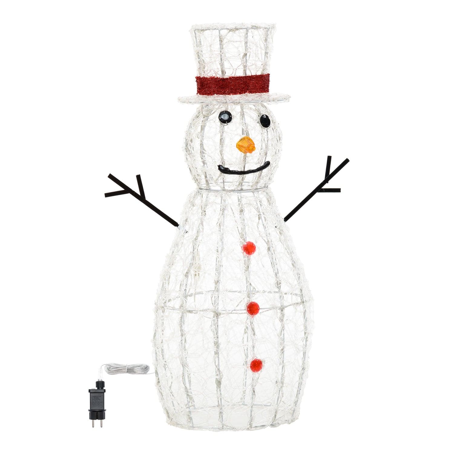 Pupazzo di neve 3D luminoso in acrilico con led bianco, decorazione per interno ed esterno - 15
