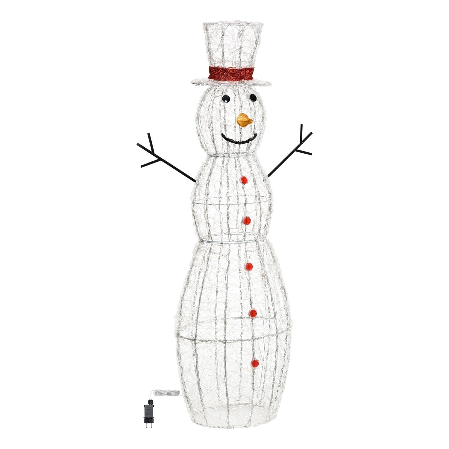 Pupazzo di neve 3D luminoso in acrilico con led bianco, decorazione per interno ed esterno - 17