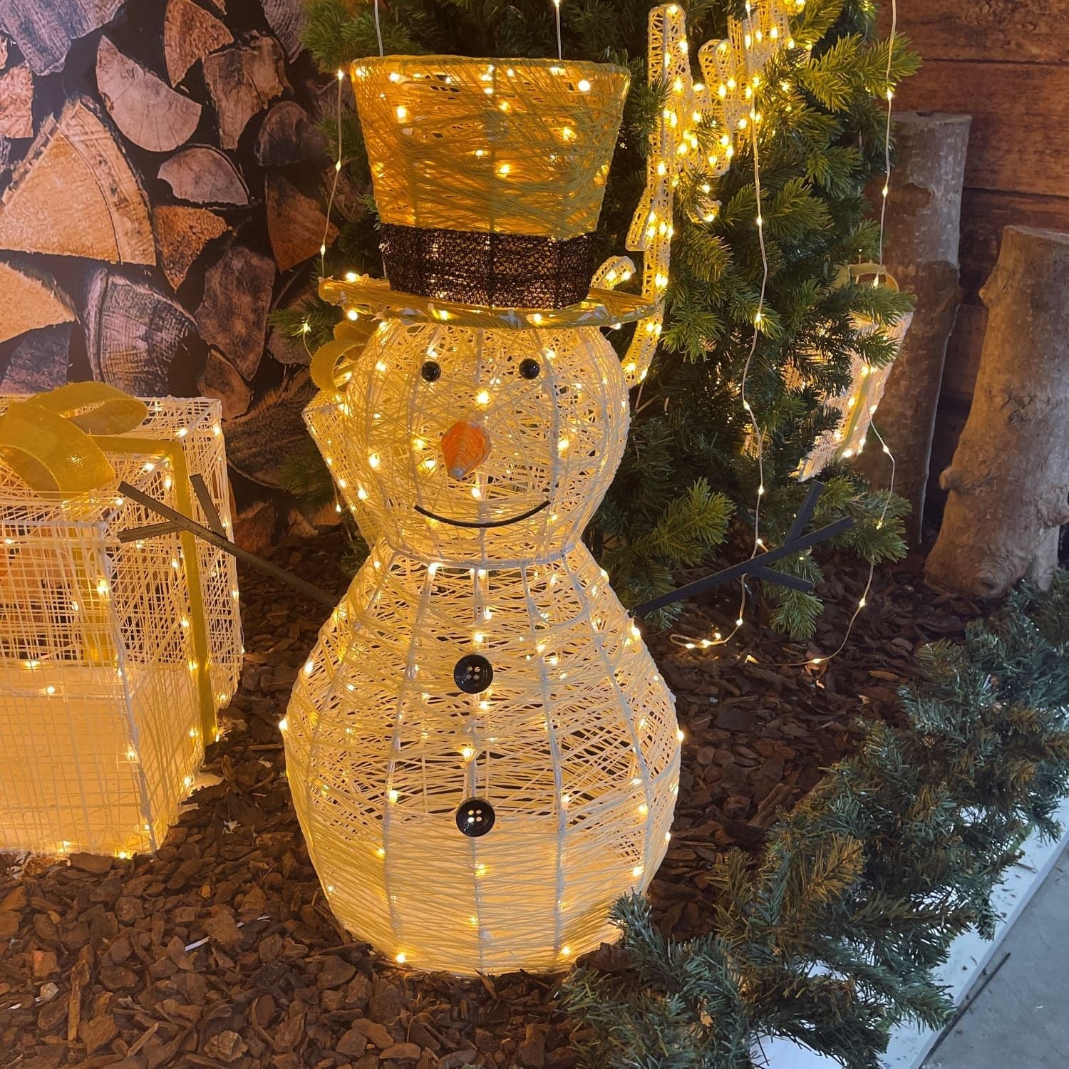 Pupazzo di neve 3D luminoso in acrilico con led bianco, decorazione per interno ed esterno - 25