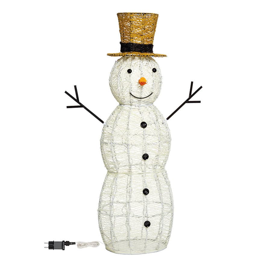 Pupazzo di neve 3D luminoso in acrilico con led bianco, decorazione per interno ed esterno - 30