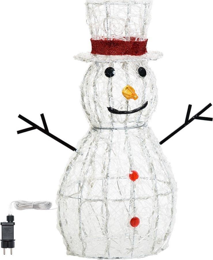 Pupazzo di neve 3D luminoso in acrilico con led bianco, decorazione per interno ed esterno - 10