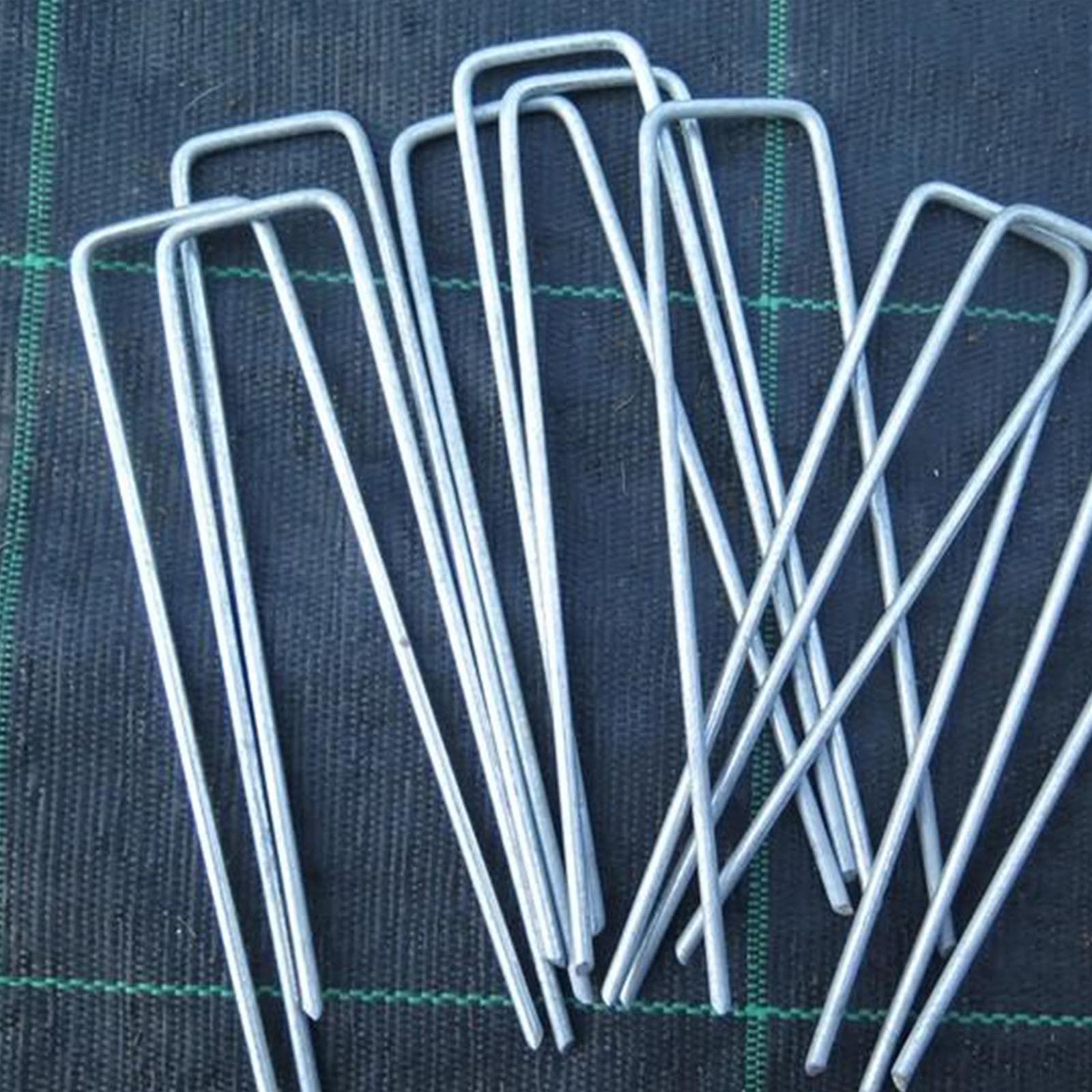Picchetti zincati per telo pacciamante fermarete "U" da 15 cm confezione da 20 pezzi - 3