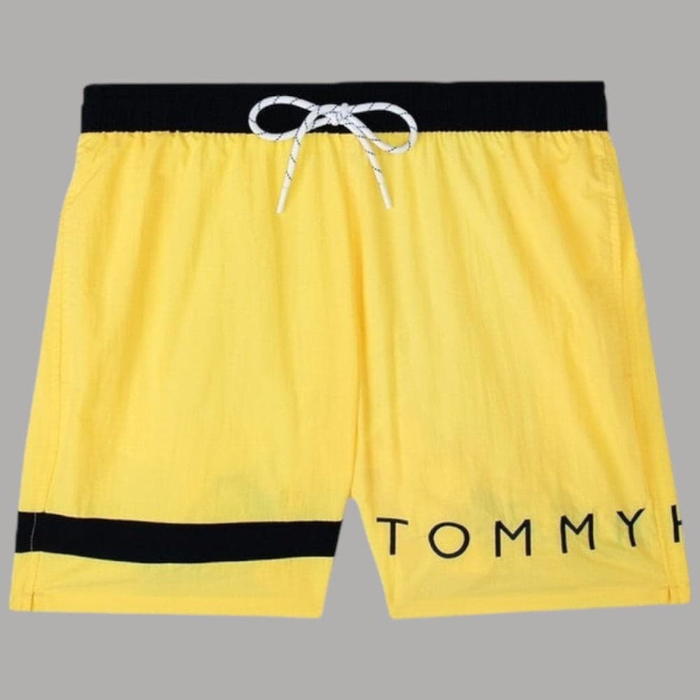 Tommy Hilfiger Costume da Bagno Uomo Nylon Elasticizzato con Tasche Giallo - 7