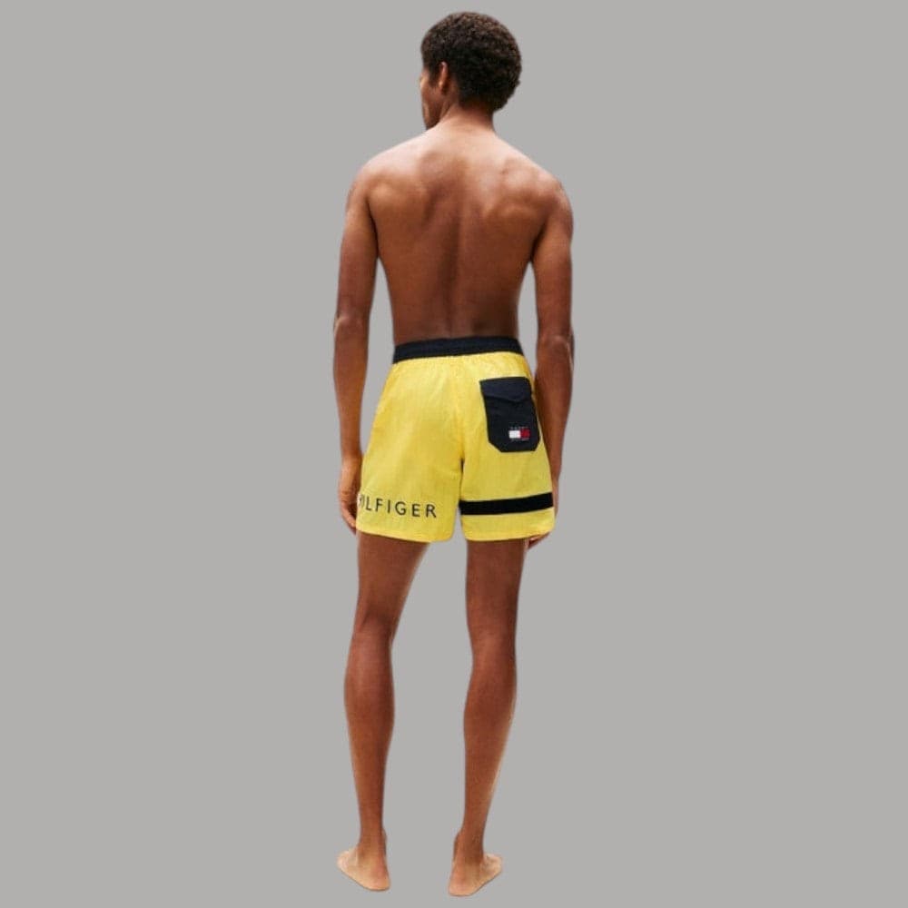 Tommy Hilfiger Costume da Bagno Uomo Nylon Elasticizzato con Tasche Giallo - 5