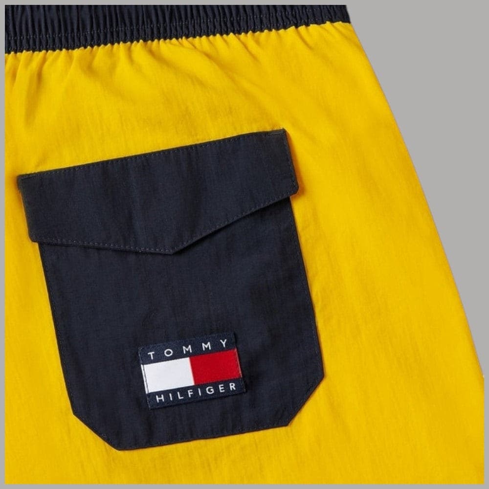 Tommy Hilfiger Costume da Bagno Uomo Nylon Elasticizzato con Tasche Giallo - 6