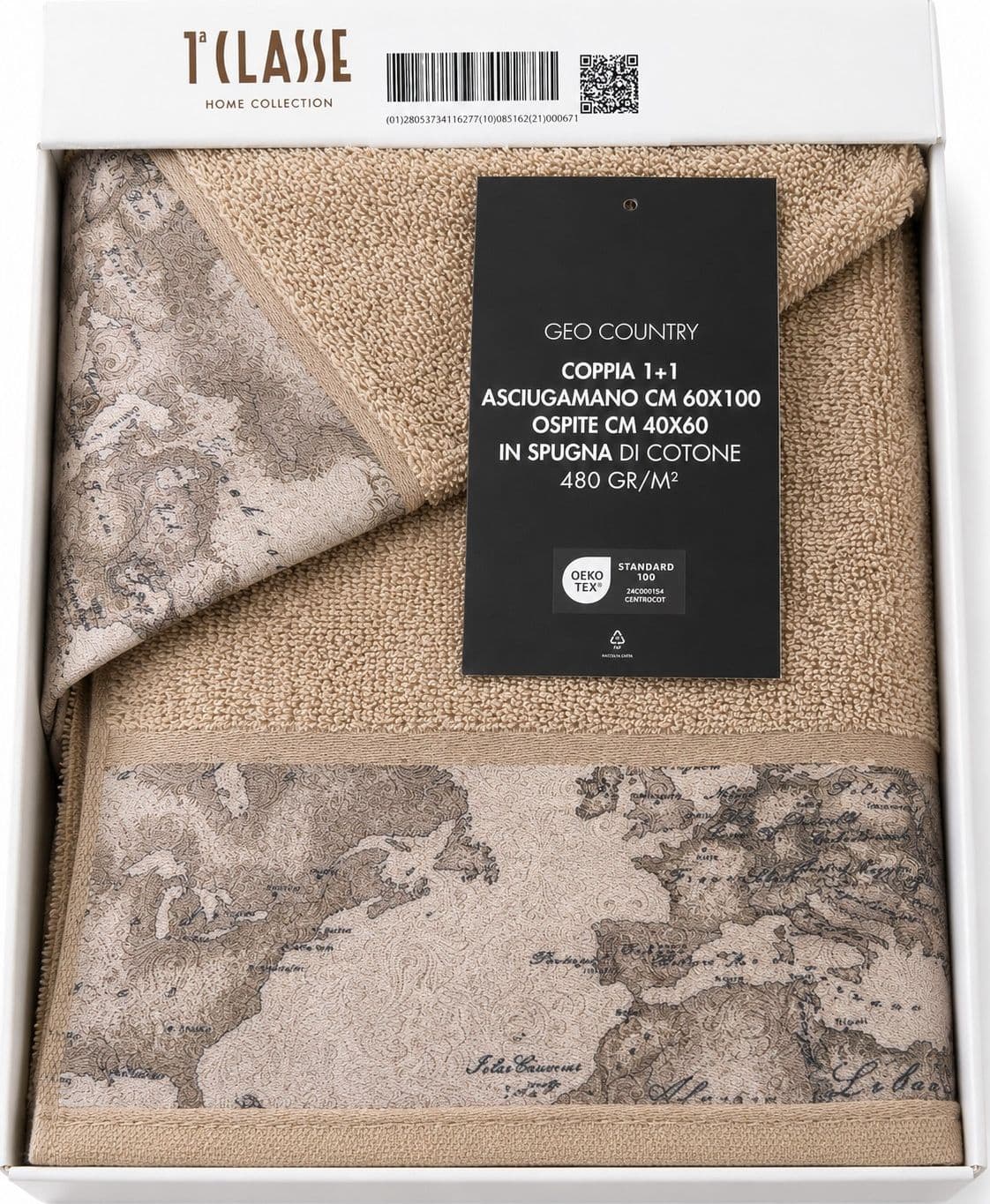Coppia Asciugamani Alviero Martini Geo Country in Cotone - 3