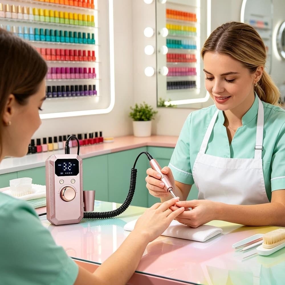 FRESA ELETTRICA PER UNGHIE PROFESSIONALE PORTATILE RICARICABILE CON DISPLAY DIGITALE - 6