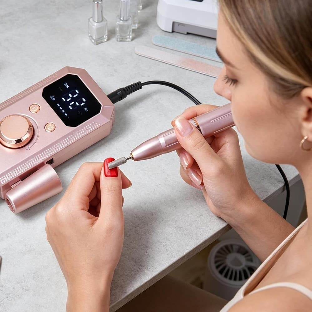 FRESA ELETTRICA PER UNGHIE PROFESSIONALE PORTATILE RICARICABILE CON DISPLAY DIGITALE - 7