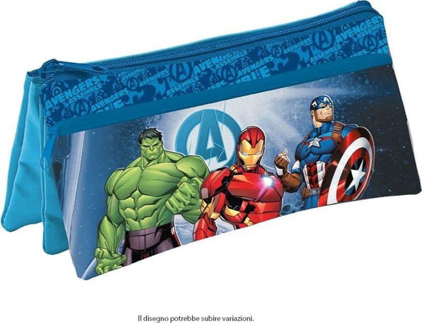 ASTUCCIO TASCHETTA 3IN1 GRAFICA AVENGERS 3 SCOMPARTI BUSTINA PORTACOLORI SCUOLA 958303 - 2