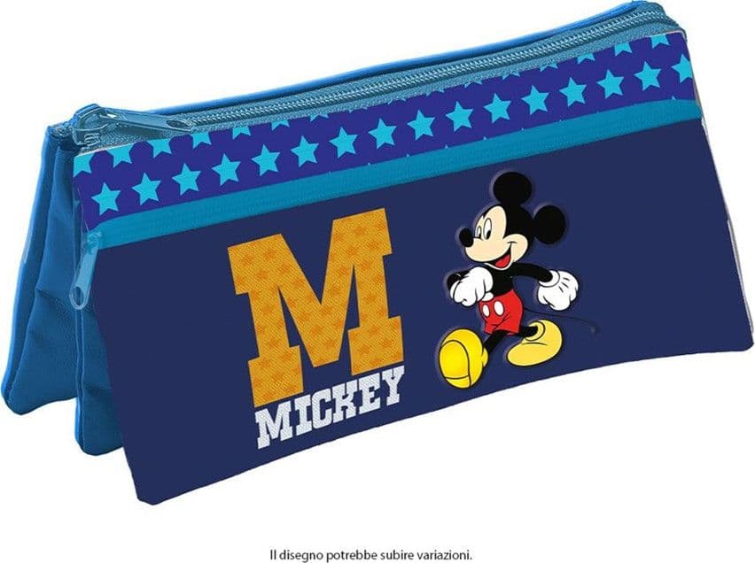 ASTUCCIO TASCHETTA 3IN1 GRAFICA TOPOLINO 3 SCOMPARTI BUSTINA PORTACOLORI SCUOLA 958365 - 2