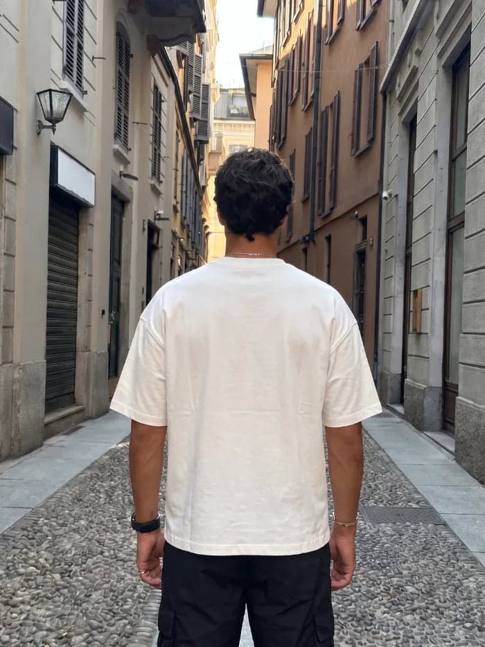 T-shirt Bianca Boxy Fit 200gsm "First Line" - Horda Brand - 4