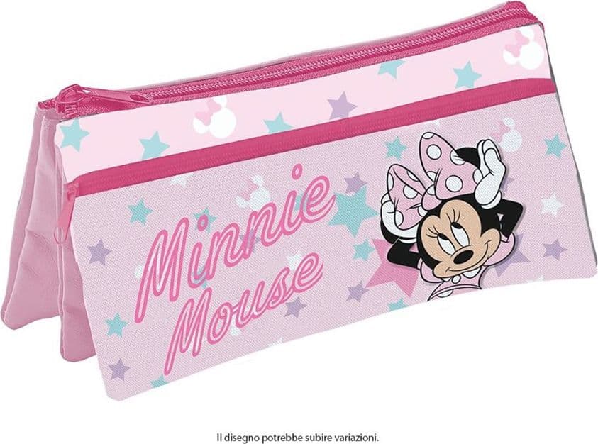 ASTUCCIO TASCHETTA 3IN1 GRAFICA MINNIE MOUSE 3 SCOMPARTI BUSTINA PORTACOLORI SCUOLA 958402 - 2