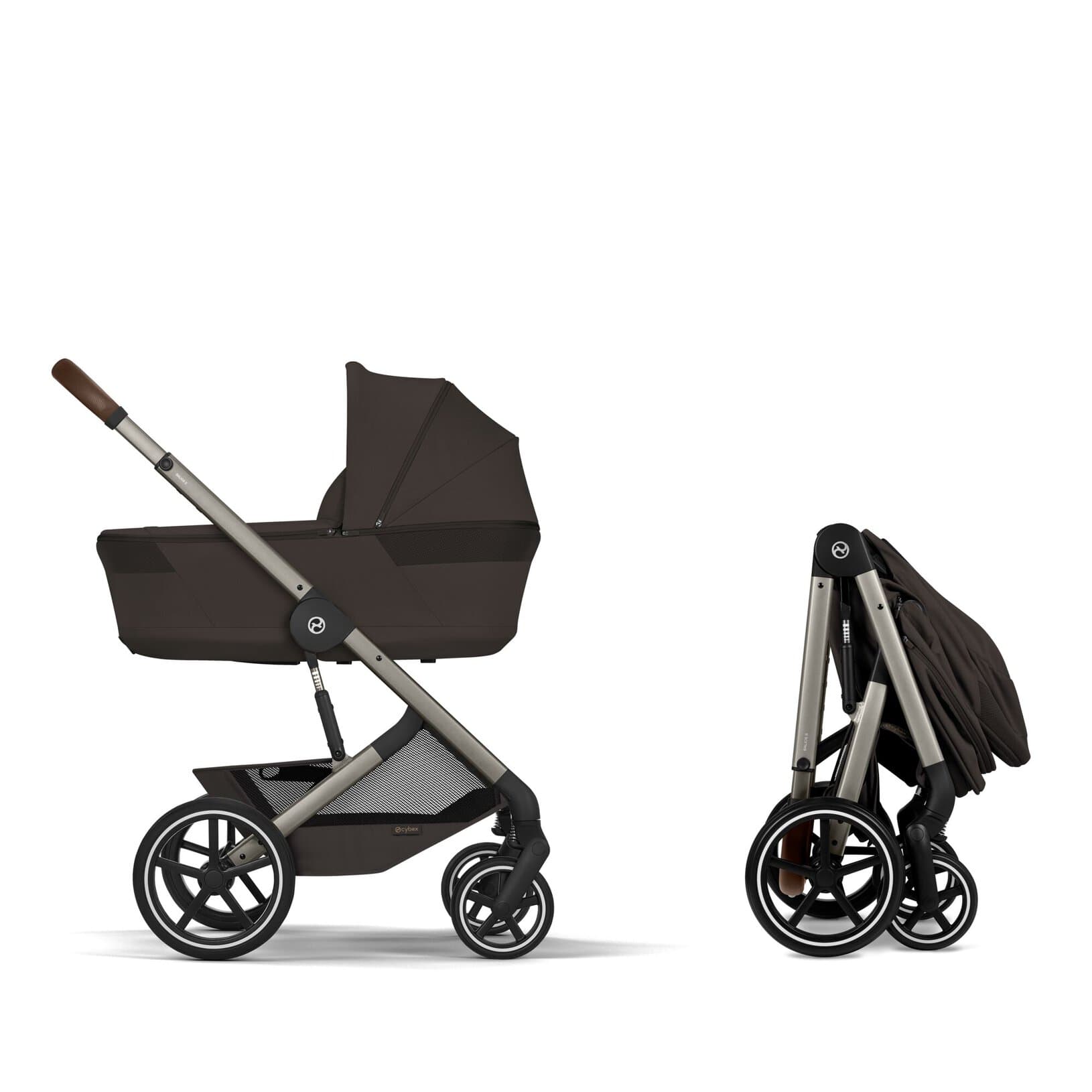 Duo Cybex Gold Balios S Lux con Navicella Richiudibile-Chocolate Brown - 4