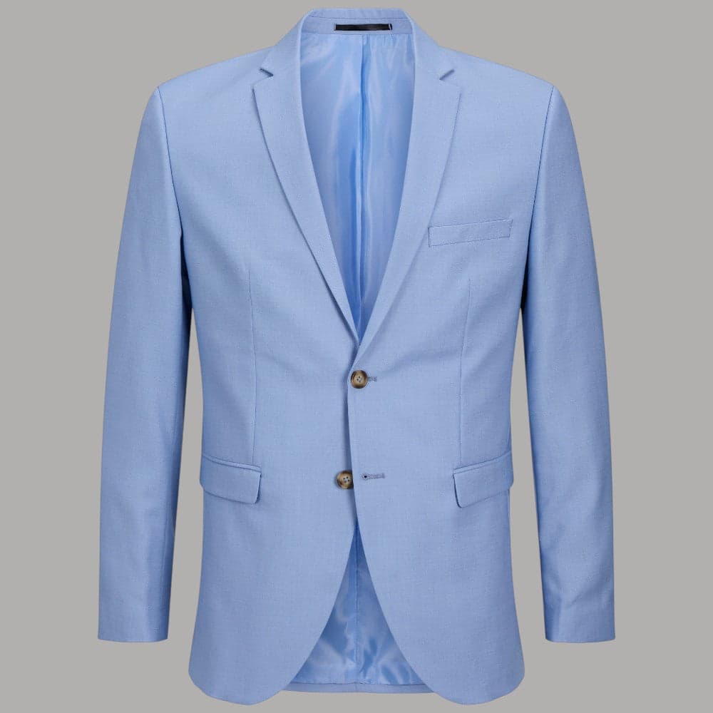 Jack & Jones Giacca Blazer Uomo Slim Fit Monopetto Due Bottoni Celeste - 7