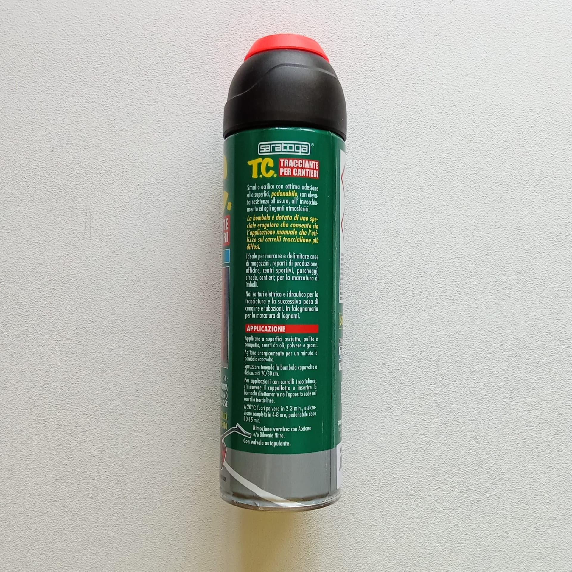 Saratoga Rosso Fluorescente 500ml T.C. bomboletta spray tracciante per cantiere universale per tutte le superfici - 2
