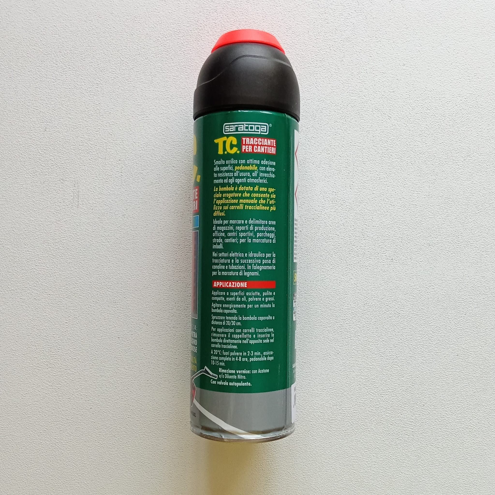 Saratoga Rosso Fluorescente 500ml T.C. bomboletta spray tracciante per cantiere universale per tutte le superfici - 2