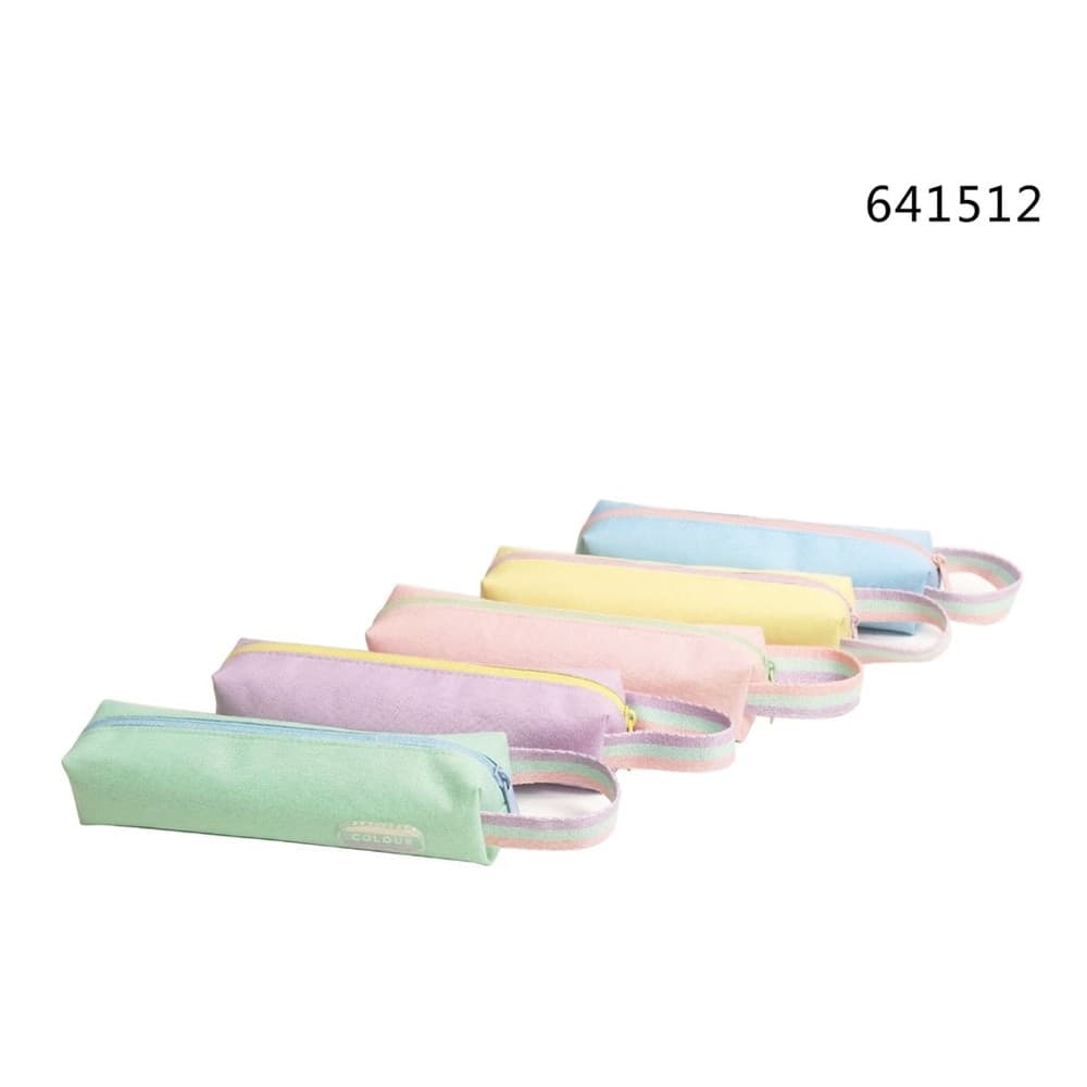 ASTUCCIO PORTAPENNE PICCOLA BORSA QUADRATA 5 COLORI PASTELLO CON MANIGLIA LATERALE 641512 - 2